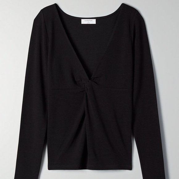 Aritzia Babaton Plunge Longsleeve V-neck - Picture 2 of 13